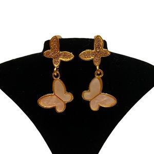 🆕Pearl Butterly Post Earrings: NIP